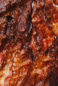 close up view of a cooked meat