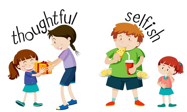 National Thoughtful Day Exit Ninety Two Vector English Vocabulary Word Thoughtful And Selfish 